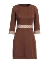 Divedivine Woman Mini Dress Brown Size 6 Polyester, Elastane