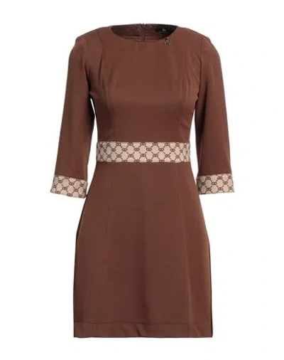 Divedivine Woman Mini Dress Brown Size 6 Polyester, Elastane