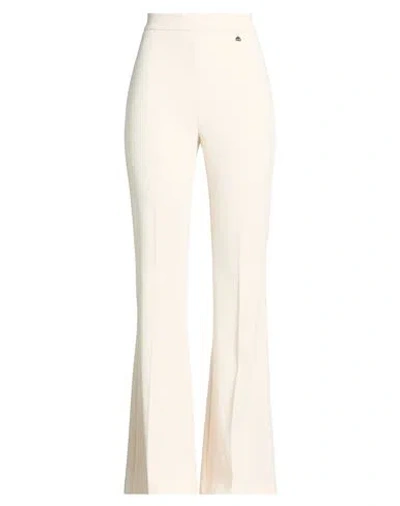 Divedivine Woman Pants Ivory Size 12 Polyester, Elastane In White