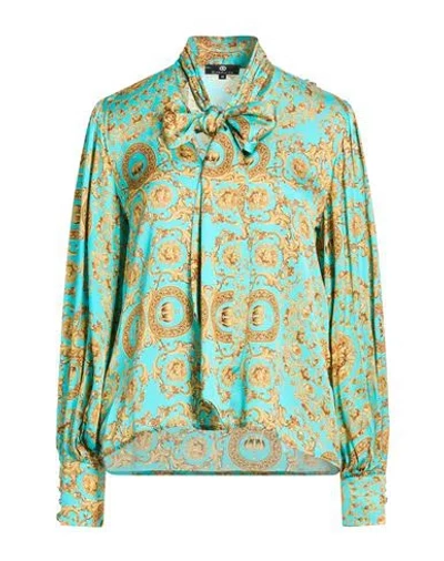 Divedivine Woman Shirt Turquoise Size 8 Viscose In Multi