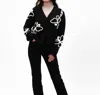 Diverse Group Butterfly Knit Cardigan In Black In Black