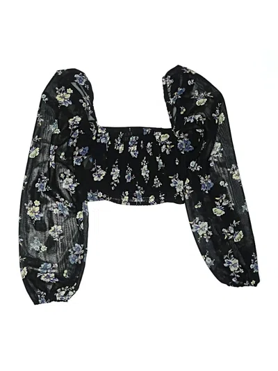 Pre-owned Divided By H&m 3/4 Sleeve Blouse In Black