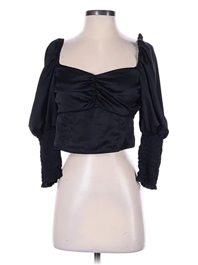 Pre-owned Divided By H&m 3/4 Sleeve Blouse In Black