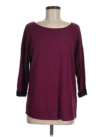 Pre-owned Divided By H&m 3/4 Sleeve T-shirt In Burgundy