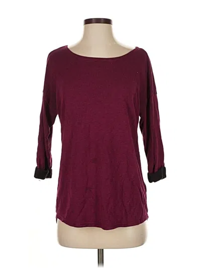 Pre-owned Divided By H&m 3/4 Sleeve T-shirt In Burgundy