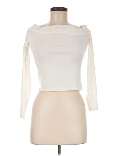Pre-owned Divided By H&m 3/4 Sleeve T-shirt In Ivory