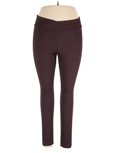 Pre-owned Divided By H&m Active Pants In Burgundy