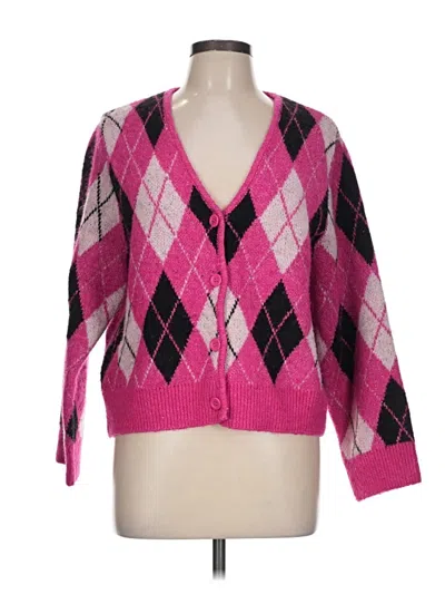 Pre-owned Divided By H&m Cardigan Sweater In Pink