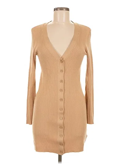 Pre-owned Divided By H&m Cardigan Sweater In Tan