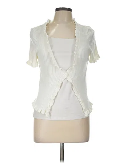 Pre-owned Divided By H&m Cardigan Sweater In White