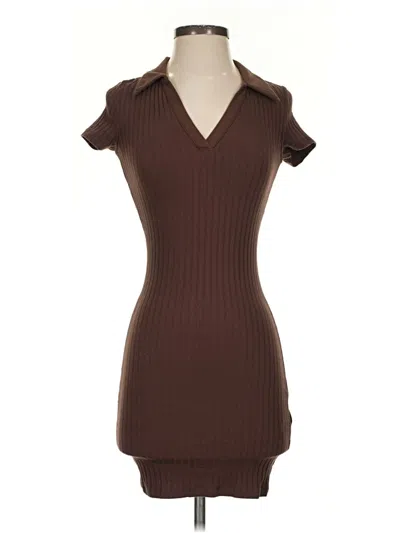 Pre-owned Divided By H&m Casual Dress In Brown