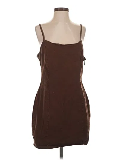 Pre-owned Divided By H&m Casual Dress In Brown