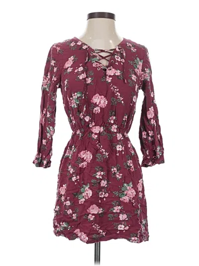 Pre-owned Divided By H&m Casual Dress In Burgundy