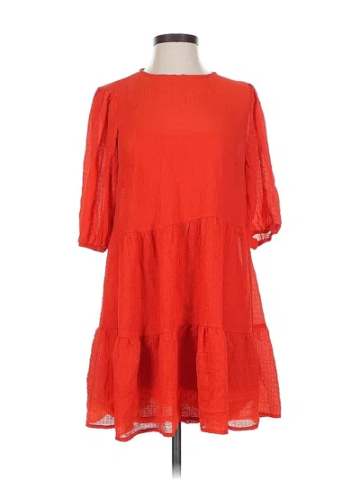 Pre-owned Divided By H&m Casual Dress In Orange