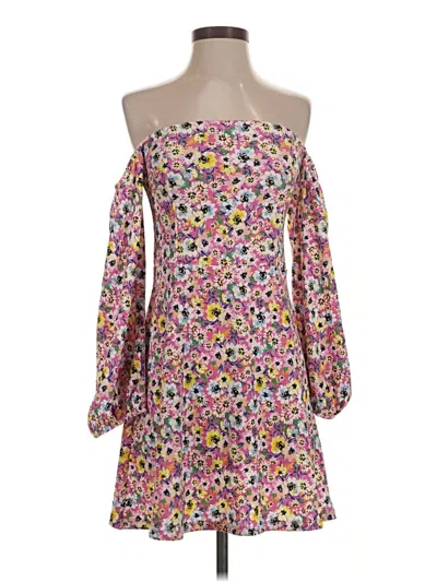 Pre-owned Divided By H&m Casual Dress In Pink