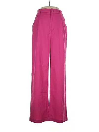 Pre-owned Divided By H&m Casual Pants In Pink