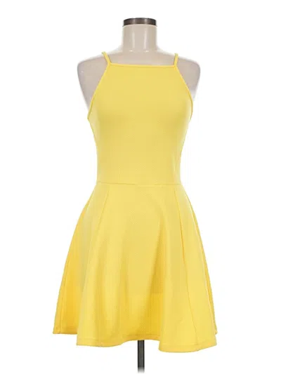 Pre-owned Divided By H&m Cocktail Dress In Yellow