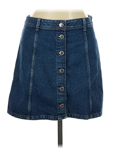 Pre-owned Divided By H&m Denim Skirt In Blue