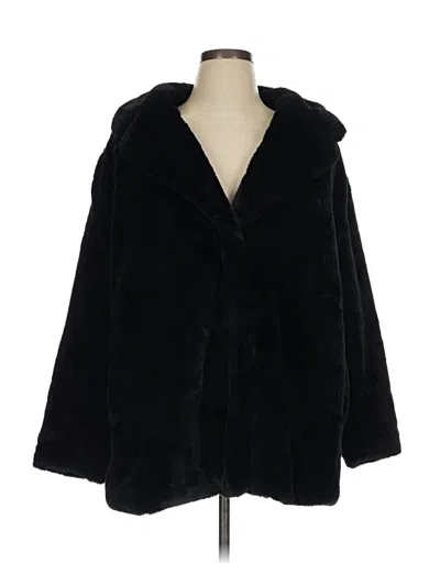 Pre-owned Divided By H&m Faux Fur Jacket In Black