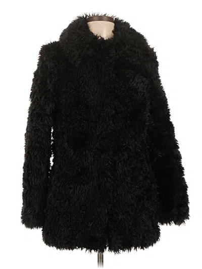 Pre-owned Divided By H&m Faux Fur Jacket In Black