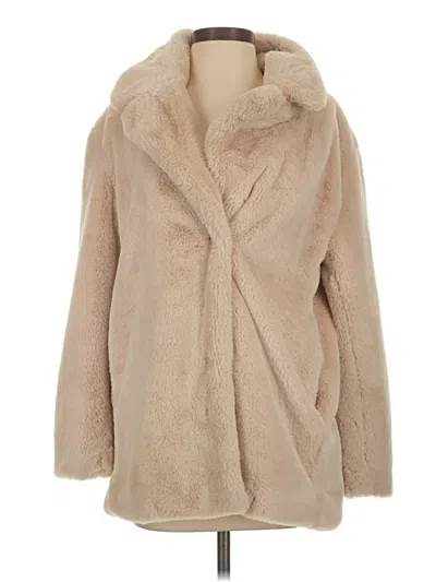 Pre-owned Divided By H&m Faux Fur Jacket In Brown