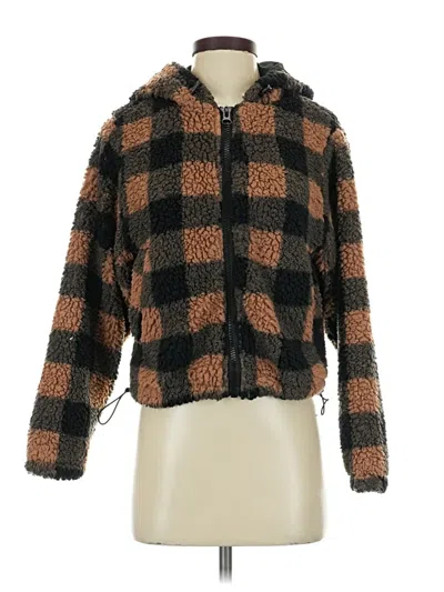 Pre-owned Divided By H&m Faux Fur Jacket In Brown
