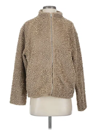 Pre-owned Divided By H&m Faux Fur Jacket In Gold