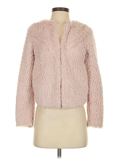 Pre-owned Divided By H&m Faux Fur Jacket In Pink