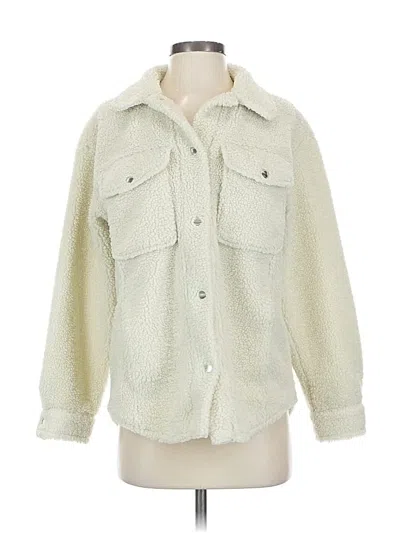 Pre-owned Divided By H&m Faux Fur Jacket In White