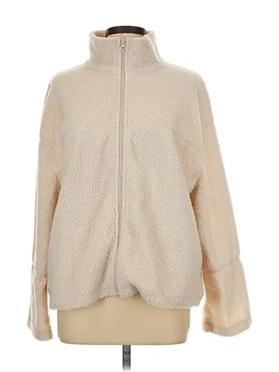 Pre-owned Divided By H&m Faux Fur Jacket In White