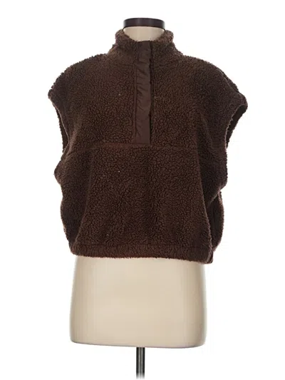 Pre-owned Divided By H&m Faux Fur Vest In Brown