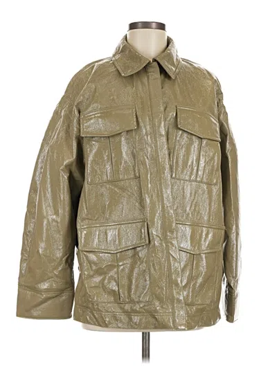 Pre-owned Divided By H&m Faux Leather Jacket In Tan