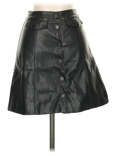Pre-owned Divided By H&m Faux Leather Skirt In Black