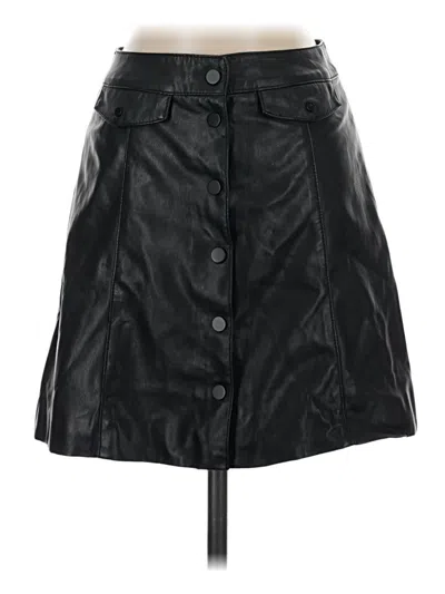 Pre-owned Divided By H&m Faux Leather Skirt In Black