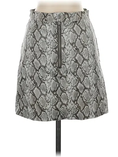 Pre-owned Divided By H&m Faux Leather Skirt In Gray