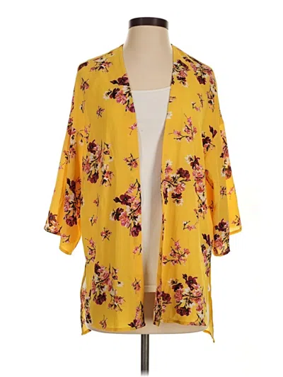 Pre-owned Divided By H&m Kimono In Yellow