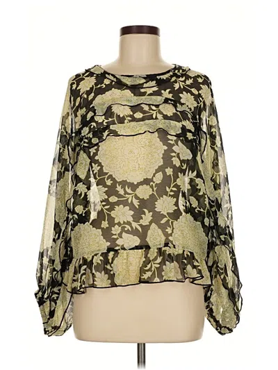 Pre-owned Divided By H&m Long Sleeve Blouse In Gold