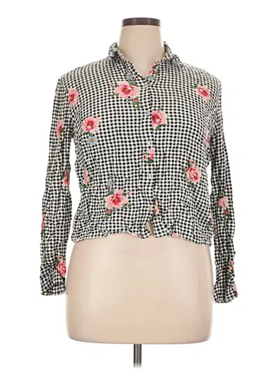 Pre-owned Divided By H&m Long Sleeve Blouse In Gray