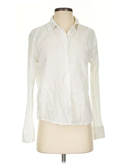 Pre-owned Divided By H&m Long Sleeve Blouse In Ivory