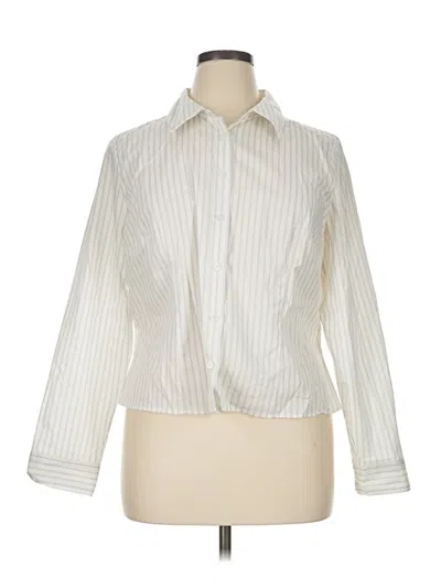 Pre-owned Divided By H&m Long Sleeve Blouse In Ivory