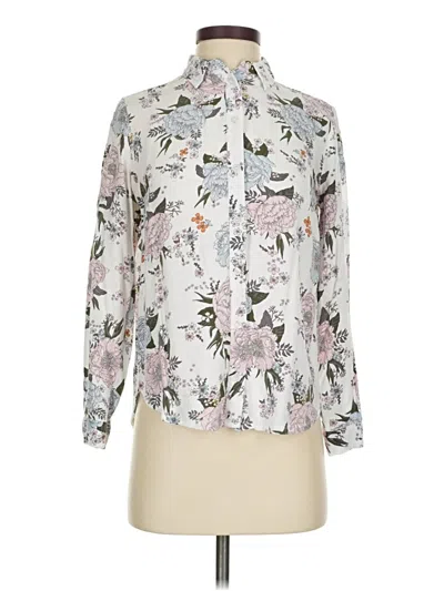 Pre-owned Divided By H&m Long Sleeve Blouse In Silver