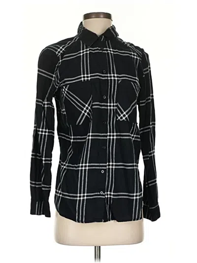 Pre-owned Divided By H&m Long Sleeve Button Down Shirt In Black