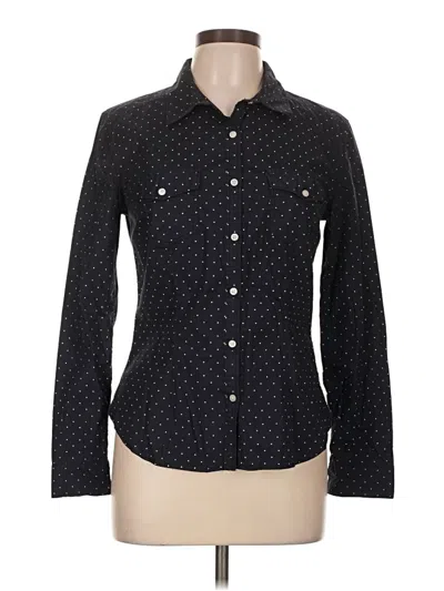 Pre-owned Divided By H&m Long Sleeve Button Down Shirt In Black