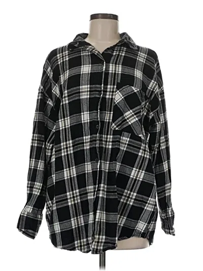 Pre-owned Divided By H&m Long Sleeve Button Down Shirt In Black