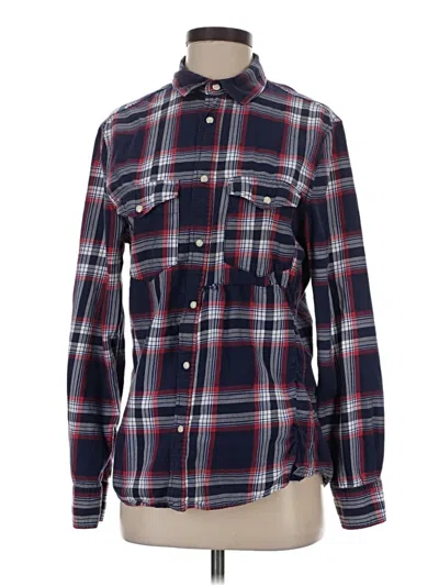 Pre-owned Divided By H&m Long Sleeve Button Down Shirt In Blue