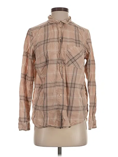 Pre-owned Divided By H&m Long Sleeve Button Down Shirt In Brown