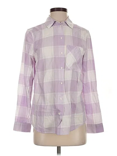Pre-owned Divided By H&m Long Sleeve Button Down Shirt In Purple