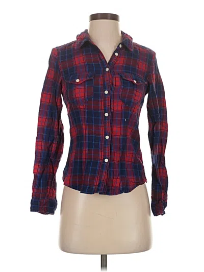 Pre-owned Divided By H&m Long Sleeve Button Down Shirt In Red