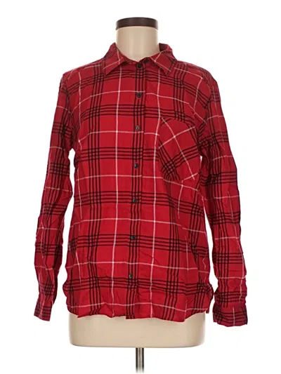 Pre-owned Divided By H&m Long Sleeve Button Down Shirt In Red