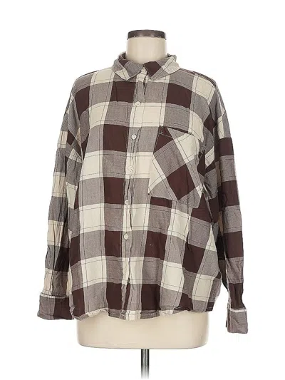 Pre-owned Divided By H&m Long Sleeve Polo Shirt In Brown